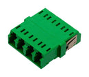 L-COM FOA-571-GRN Fiber Optic Adapter, Green, w/ Reduced Flange, Singlemode, LC x 4, LC x 4, Straight Adapter, APC