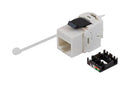 L-COM RJSBTLC6A-WHT Modular Connector, Tool-less IDC Keystone, RJ45 Jack, 1 x 1 (Port), 8P8C, Cat6a, Panel Mount