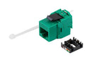 L-COM RJSBTLC6-GRN Modular Connector, Tool-less IDC Keystone, RJ45 Jack, 1 x 1 (Port), 8P8C, Cat6, Panel Mount