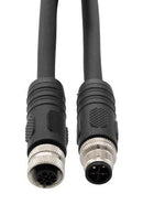 L-COM TRGS402S-P6B-5M Sensor Cable, M12 Plug, M12 Receptacle, 4 Positions, 5 m, 16.4 ft