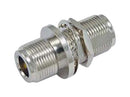 FAIRVIEW MICROWAVE FMAD10040 RF / Coaxial Adapter, N, Jack, N, Jack, Straight Bulkhead Adapter, 50 ohm