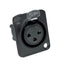 AMPHENOL AUDIO AX3FDB XLR Connector, 3 Contacts, Jack, Panel Mount, Tin Plated Contacts, Zinc Alloy Body, AX Series