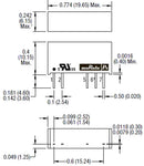 MURATA POWER SOLUTIONS MEV1S0515SC Isolated Through Hole DC/DC Converter, 3kV Isolation, ITE, SIP, 1:1, 1 W, 1 Output, 15 V