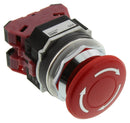 IDEC AVD302NUR Emergency Stop Switch, DPST-NC, Pushlock Turn Reset, Screw, 10 A, 110 V, 24 V
