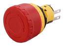 IDEC XA1E-BV3U02T-R Emergency Stop Switch, DPST-NC, Pushlock Turn Reset, Solder, 5 A, 125 V