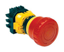 IDEC XW1E-LV402Q4M-R Emergency Stop Switch, DPST-NC, Pushlock Reset/Push-Pull, Screw, 5 A, 250 V, 250 V