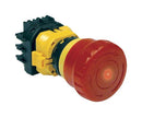 IDEC XW1E-TV412Q4M-R Emergency Stop Switch, SPST-NO, DPST-NC, Pushlock Turn Reset/Push-Pull, Screw, 5 A, 125 V