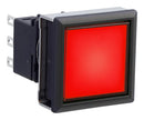 IDEC LBW7L-M1T64R Industrial Pushbutton Switch, LBW Series, DPDT, Momentary, Square Flush, Transparent