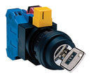 IDEC HW1K-3AF20 Keylock Switch, Maintained, DPST-NO, HW Series, 3 Position, Screw, 10 A