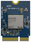 EZURIO 453-00209 Wi-Fi & Bluetooth Module, M.2, Key E, MHF4L, 5 GHz, HCI, SDIO, UART