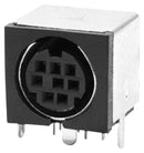 SAME SKY MD-80SM DIN Audio / Video Connector, Mini, 8 Contacts, Receptacle, PCB Mount, Through Hole Right Angle