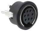 SAME SKY MD-80SV DIN Audio / Video Connector, Mini, 8 Contacts, Receptacle, PCB Mount, Through Hole Vertical