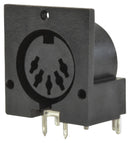 SAME SKY SDS-50J DIN Audio / Video Connector, 5 Contacts, Receptacle, PCB Mount, Through Hole Right Angle