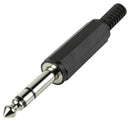 SAME SKY SP-6330 Phone Audio Connector, Stereo, 1 Contacts, Plug, 6.35 mm, Cable Mount, Nickel Plated Contacts