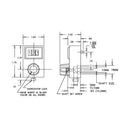 ETI SYSTEMS DB10SL-1/4 Turns Counting Dial, 10 Turns, 6.35 mm Shaft Dia, DB10 Series
