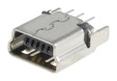 AMPHENOL COMMUNICATIONS SOLUTIONS UE25BE55100 USB Connector, Mini USB Type B, USB 2.0, Receptacle, 5 Ways, Through Hole Mount, Vertical