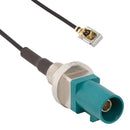 AMPHENOL RF 095-820-247-400 RF / Coaxial Cable Assembly, 15.8 ", 400 mm, 1.37mm Micro, FAKRA Bulkhead Plug