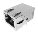 PULSE ELECTRONICS JXF0-1012NL Modular Connector, GY/GY LED, RJ45 Jack, 1 x 1 (Port), 8P8C, Cat6a, Through Hole Mount
