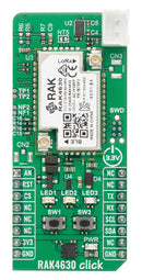 MIKROELEKTRONIKA MIKROE-6626 Add-On Board, RAK4630 Click, LoRaWAN, Bluetooth Low Energy, I2C, UART, USB, 3.3V in