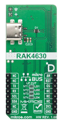 MIKROELEKTRONIKA MIKROE-6626 Add-On Board, RAK4630 Click, LoRaWAN, Bluetooth Low Energy, I2C, UART, USB, 3.3V in