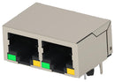 TE CONNECTIVITY 2496693-4 Modular Connector, RJ45 Jack, 1 x 2 (Ganged), 8P8C, Cat5e, Through Hole