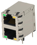 TE CONNECTIVITY 2496615-1 Modular Connector, RJ45 Jack, 2 x 1 (Stacked), 8P8C, Cat5e, Through Hole