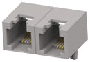 TE CONNECTIVITY 2497282-2 Modular Connector, RJ11 Jack, 1 x 2 (Ganged), 6P4C, Cat3, Through Hole