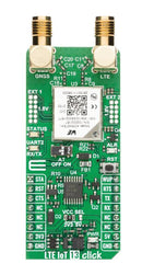 MIKROELEKTRONIKA MIKROE-6802 Add-On Board, LTE IoT 13 Click, WIRL-CLTI Adrastea-I, LTE-M/NB-IoT Module, 3.3V/5V in