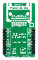MIKROELEKTRONIKA MIKROE-6575 Add-On Board, Compass 9 Click, MMC5983MA, Magnetic Sensor, I2C, SPI, 3.3V in