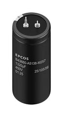 TDK B43660A5128M257 Electrolytic Capacitor, 1220 µF, 450 V, ± 20%, Snap-In, 2000 hours @ 105°C