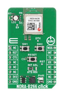 MIKROELEKTRONIKA MIKROE-6850 Add-On Board, NORA-B266 Click, B266, Bluetooth LE Module, UART, 3.3V in