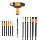 KLEIN TOOLS 33804 Impact Driver Bit Set, with Ratchet T-Handle, 2x #2 Phillips, #2 Square, 4x TORX Bits, 12x Hex Bits