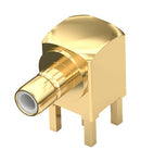 WURTH ELEKTRONIK 61611002121501 RF / Coaxial Connector, SMB Coaxial, Right Angle Jack, Through Hole Right Angle, 50 ohm, Brass