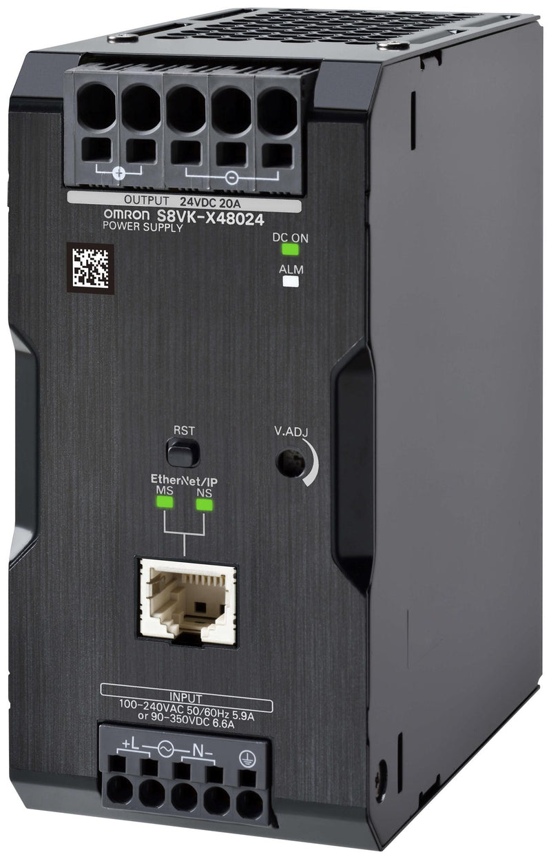 OMRON INDUSTRIAL AUTOMATION S8VK-X48024-EIP AC/DC DIN Rail Power Supply (PSU), ITE, 1 Output, 480 W, 24 V, 20 A