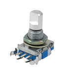 SAME SKY ACZ11BR1E-20FD1-20C Rotary Encoder, Mechanical, Incremental, 20 PPR, 20 Detents, Vertical, With Momentary Push Switch