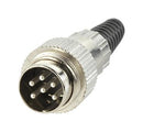 SAME SKY SD-60LP DIN Audio / Video Connector, 6 Contacts, Plug, Cable Mount, Solder, Silver Plated Contacts