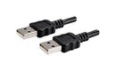 SAME SKY CBL-UA-UA-15BP USB Cable, Type A Plug to Type A Plug, 1.5 m, 59.1 ", USB 2.0, Black