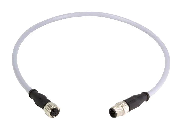 HARTING 21348485882020 CABLE ASSY, 8P M12 PLUG-RCPT, 6.6 , GRY