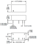 MURATA POWER SOLUTIONS NMH0509DC Isolated Through Hole DC/DC Converter, 1kV Isolation, ITE, DIP, 1:1, 2 W, 2 Output, 9 V