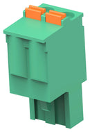 TE CONNECTIVITY - BUCHANAN 2842514-2 Pluggable Terminal Block, PA66, Green, 1Row, 5.08 mm, 2 Ways, 26 AWG, 12 AWG, Push In