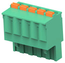 TE CONNECTIVITY - BUCHANAN 2842514-5 Pluggable Terminal Block, PA66, Green, 1Row, 5.08 mm, 5 Ways, 26 AWG, 12 AWG, Push In