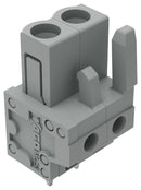 WAGO 232-132 Terminal Block, PA66, Grey, 1Row, Header, 5 mm, 2 Ways, 12 A, 630 V, Through Hole Vertical