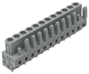 WAGO 232-142 Terminal Block, PA66, Grey, 1Row, Header, 5 mm, 12 Ways, 12 A, 630 V, Through Hole Vertical