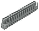 WAGO 232-146 Terminal Block, PA66, Grey, 1Row, Header, 5 mm, 16 Ways, 12 A, 630 V, Through Hole Vertical