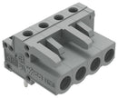 WAGO 232-234 Terminal Block, PA66, Grey, 1Row, Header, 5 mm, 4 Ways, 12 A, 630 V, Through Hole Right Angle