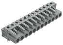 WAGO 232-242 Terminal Block, PA66, Grey, 1Row, Header, 5 mm, 12 Ways, 12 A, 630 V, Through Hole Right Angle