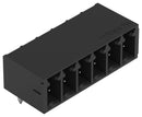 WAGO 714-164 Terminal Block, PPA, Black, 1Row, Header, 3.5 mm, 4 Ways, 8 A, 320 V, Through Hole Right Angle
