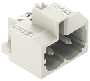 WAGO 721-432/001-000 Terminal Block, PA66, Light Gray, 1Row, Header, 5 mm, 2 Ways, 12 A, 630 V, Through Hole Right Angle