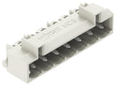 WAGO 721-437/001-000 Terminal Block, PA66, Light Gray, 1Row, Header, 5 mm, 7 Ways, 12 A, 630 V, Through Hole Right Angle