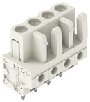 WAGO 722-133 Terminal Block, PA66, Light Gray, 1Row, Header, 5 mm, 3 Ways, 12 A, 630 V, Through Hole Vertical